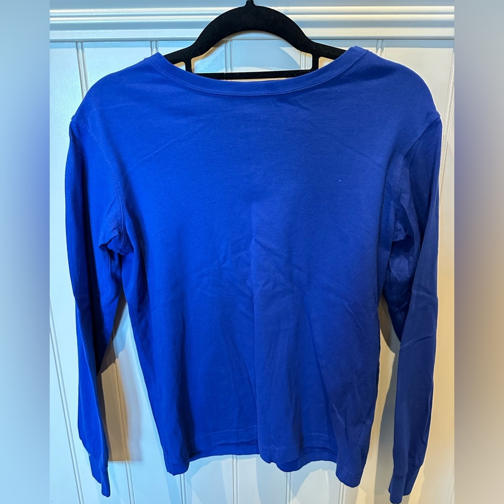 LAND’S END Boys SIZE 10/12 Royal Blue Long Sleeve Tee Shirt